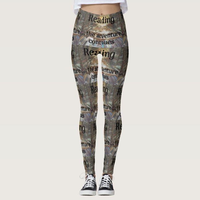 Reading, the adventure continues leggings (Front)