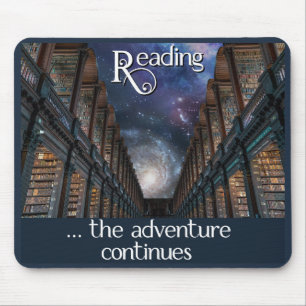 Reading … the adventure continues mouse pad