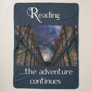 Reading … the adventure continues sherpa blanket