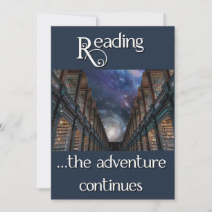 Reading, the adventure continues thank you card