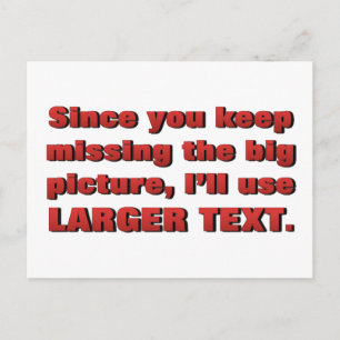 Reading the fine print Standard Postcard