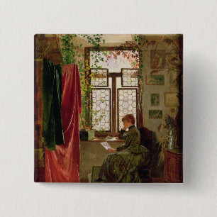 Reading the letter 2 inch square button