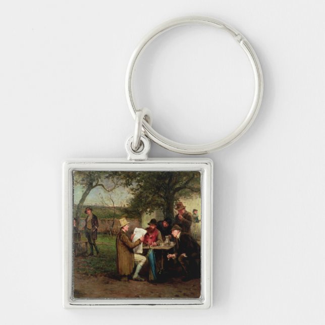 Reading the News Keychain (Front)