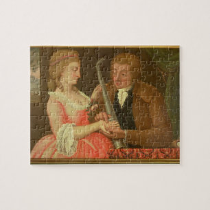 Reading the Palm (oil on canvas) Jigsaw Puzzle