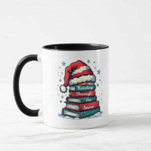 Reading Thru the Snow Reading Xmas Santa Lovers  Mug