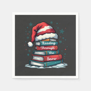 Reading Thru the Snow Reading Xmas Santa Lovers Napkin
