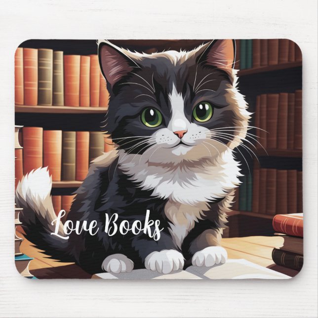 Reading Time Cat  Mouse Pad (Front)