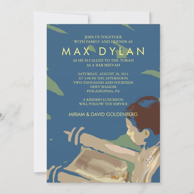 READING TORAH Bar Mitzvah Invitation2 Invitation (Front)