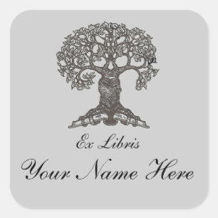 Reading Tree Bookplate - square Square Sticker