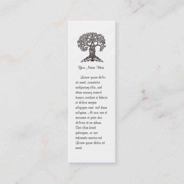 Reading Tree Mini Bookmark to Customize Mini Business Card (Front)