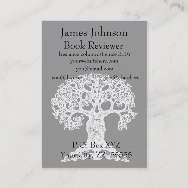 Reading Tree  Regular Business Card Chubbie (Front)