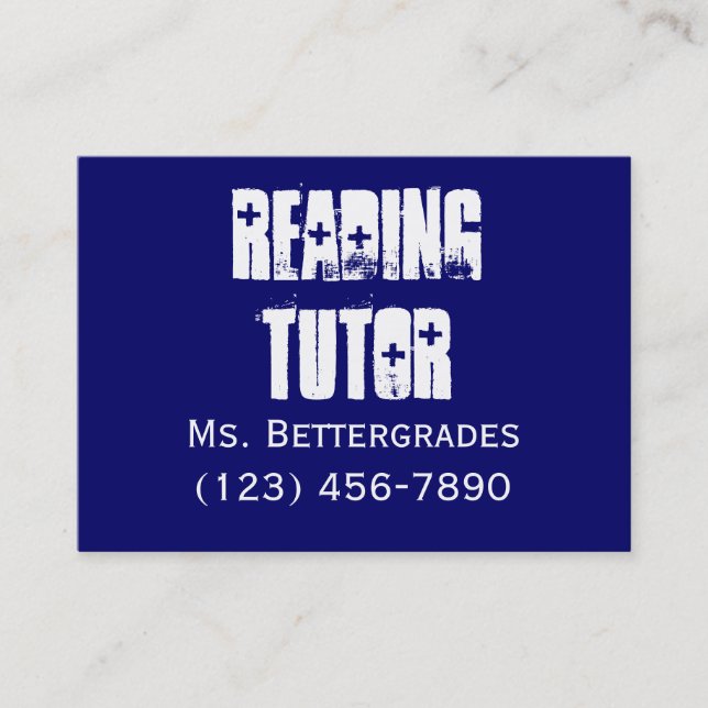 Reading Tutor - templet Business Card (Front)