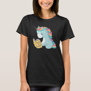 Reading Unicorn Read Books  Librarian Teacher Stud T-Shirt