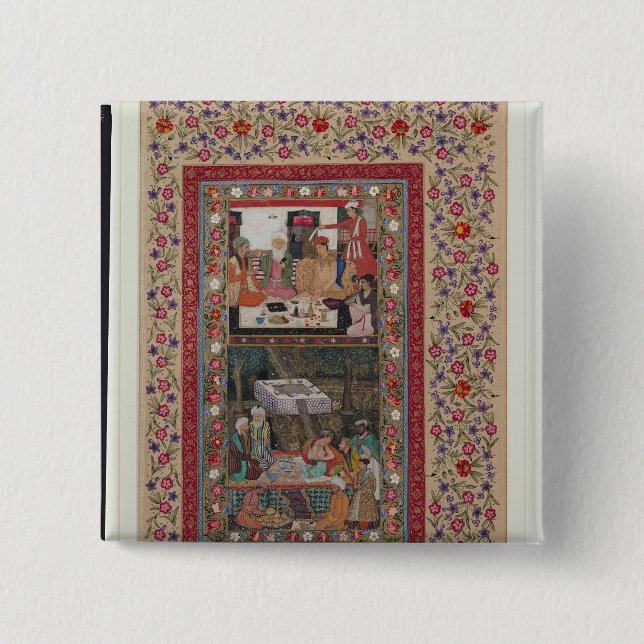 Reading Verse and a Banquet 2 Inch Square Button (Front)