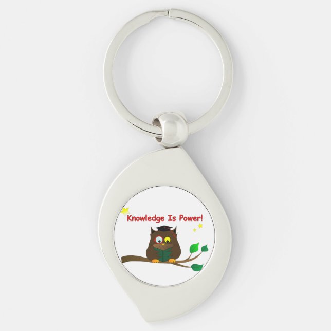 Reading Wise Owl Keychain (Front)