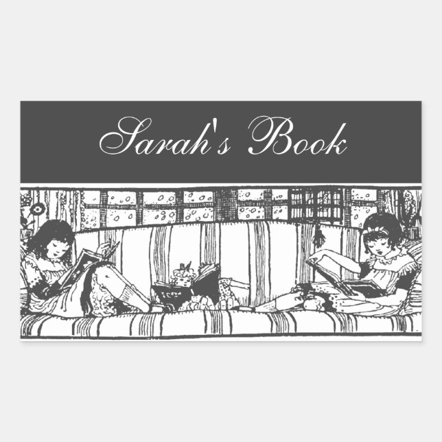 Reading with Dolly Book Plate Sticker (Front)