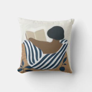 Reading Woman Afrocentric Throw Pillow