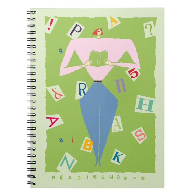 Reading Woman Words & Phrases Notebook (Front)