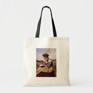 Reading Women By Corot Jean-Baptiste-Camille (Best Tote Bag