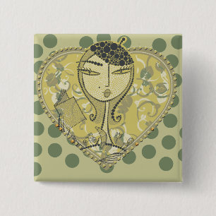 Reading's The Fashion Tshirts and Gifts 2 Inch Square Button