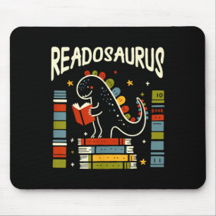 Readosaurus Funny Dinosaur Book Reading Lover Men Mouse Pad