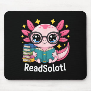 Readsalotl funny reading axolot mouse pad