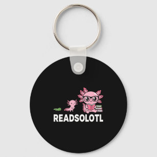 Readsolotl axolotl book lover funny reading kids keychain