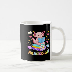 Readsolotl axolotl read books cool reading kids coffee mug