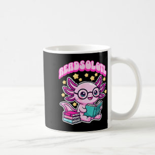 Readsolotl kawaii axolotl funny book reading lover coffee mug