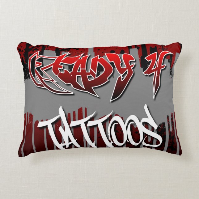 Ready 4 Tattoos Accent Pillow (Front)