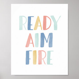 Ready Aim Fire Funny Bathroom Print