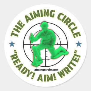 "Ready! Aim! Write!" stickers