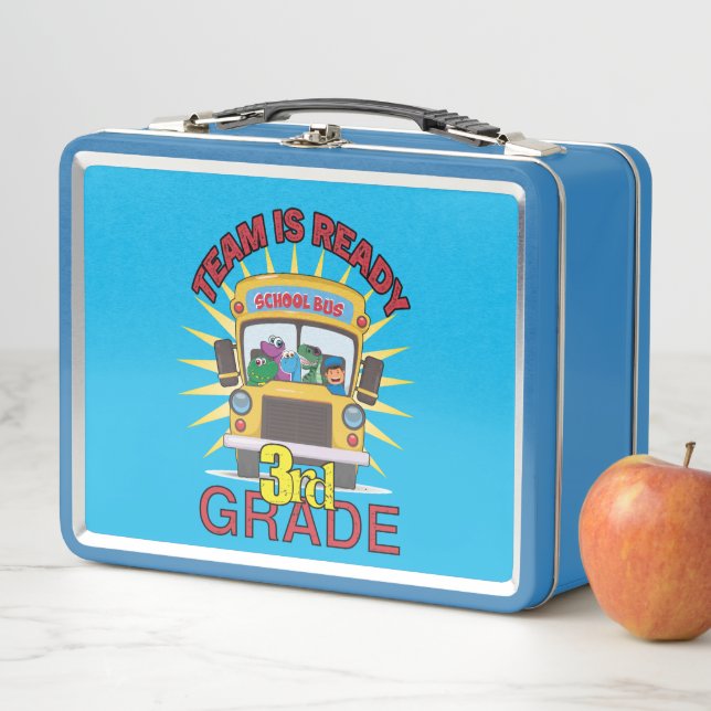 Ready Back To School 3Rd Grade Personalized Name Metal Lunch Box (In Situ)