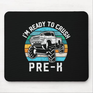 Ready Crush Pre-k Gift Monster Truck First Day Of Mouse Pad
