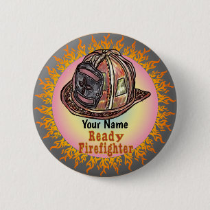 Ready Firefighter  2 Inch Round Button