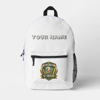 Ready for 3rd Grade Retro Pencil Back to School Printed Backpack