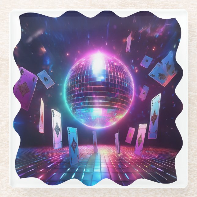 Ready For A Night Of Dancing And Gambling Glass Coaster (Front)