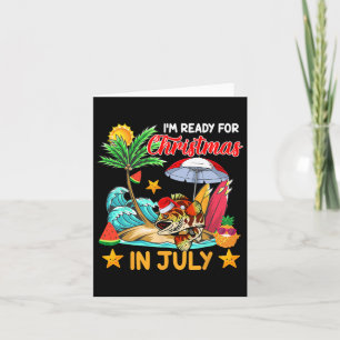 Ready For Christmas In July Cute Santa Grouper Fis Card