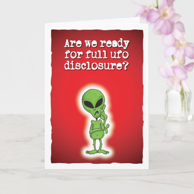 Ready for Full UFO Disclosure? Card (Orchid)