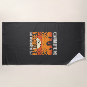 Ready For Halloween Graveyard Design_1 Beach Towel
