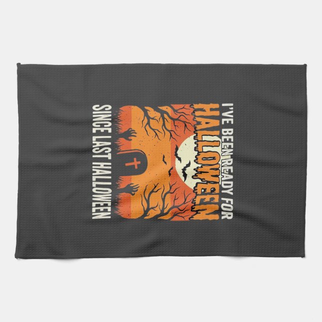 Ready For Halloween Graveyard Design_1 Kitchen Towel (Horizontal)