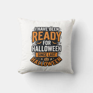 Ready For Halloween Vintage Spooky Shirt Design_1 Throw Pillow