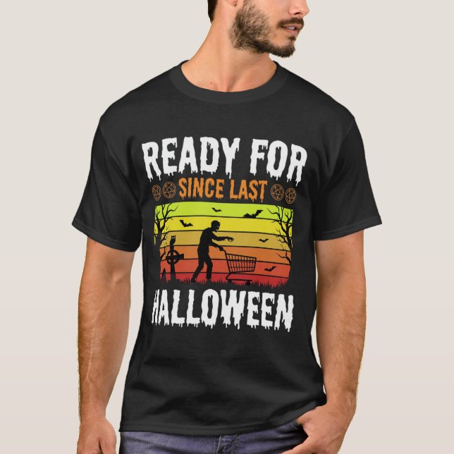 Ready for Halloween Zombie Graveyard Sunset T-Shirt (Front)