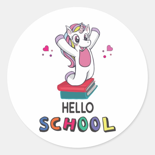 Ready for online school classic round sticker (Front)