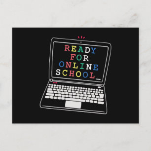 Ready for online school postcard