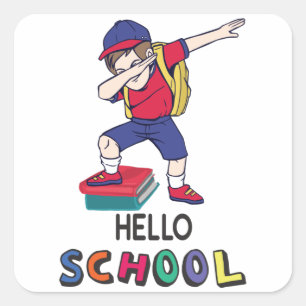 Ready for online school square sticker