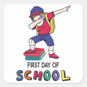 Ready for online school square sticker