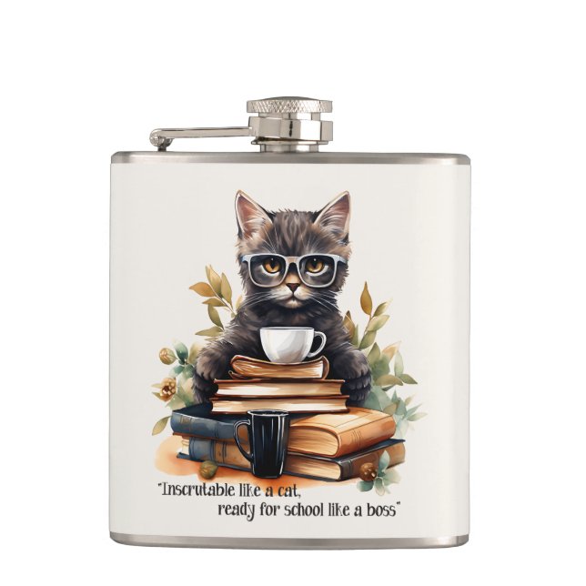Ready For School Like A Boss Hip Flask (Front)