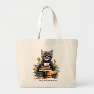 Ready For School Like A Boss Large Tote Bag