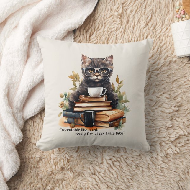 Ready For School Like A Boss Throw Pillow (Blanket)